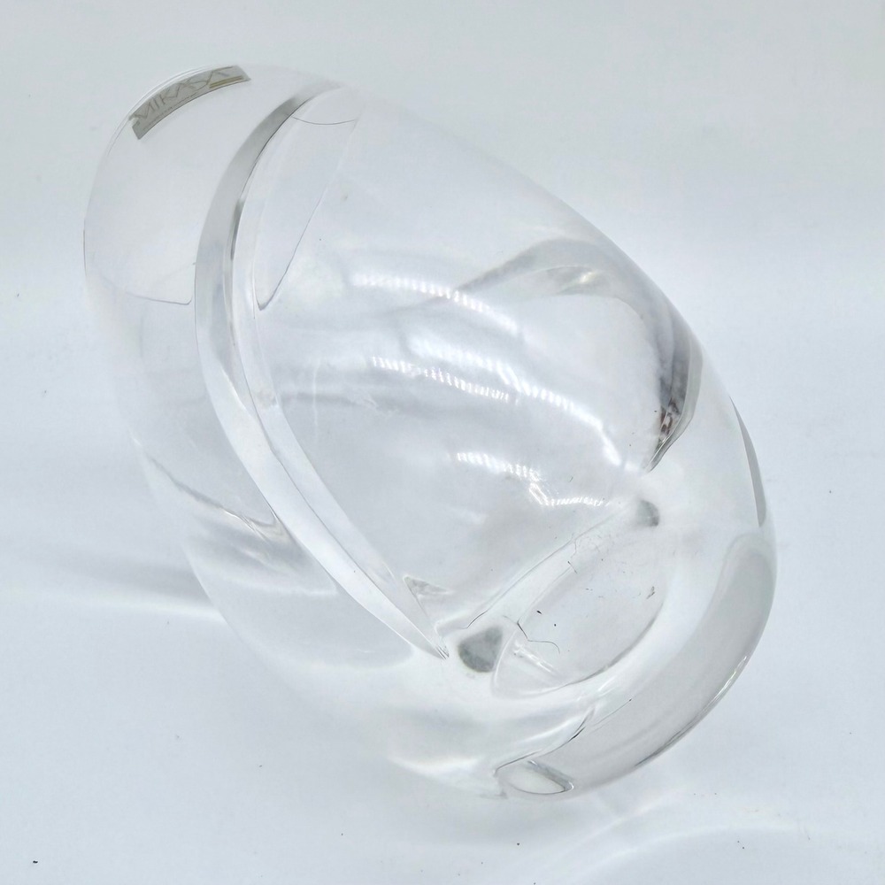 Mikasa Tulip Bud Vase Crystal Swirl Scalloped Yugoslavia 5.5" - Picture 3 of 3